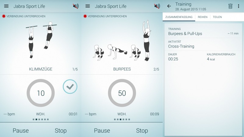 Jabra Sport App - Ablauf und Zusammenfassung eines Workouts