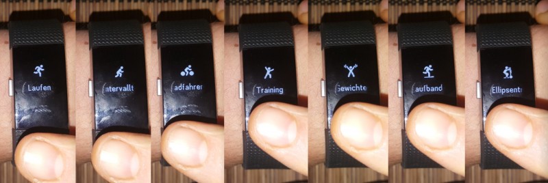Fitbit Charge 2 Trainingsmodi in der Übersicht