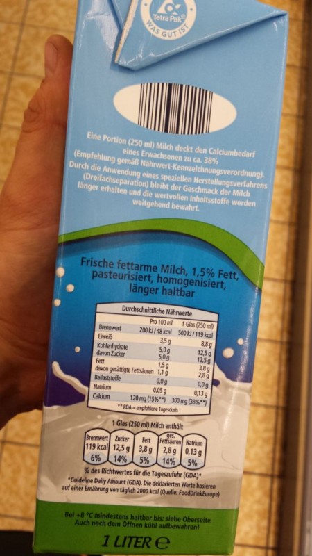 Milfina Aldi Sud Frische Fettarme Milch Kalorien