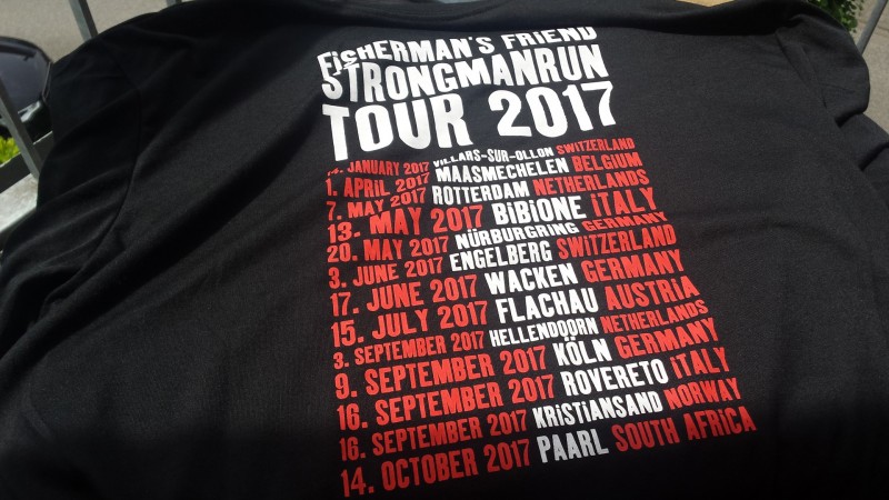 Rückseite des Finisher Shirts vom StrongmanRun am Nürburgring 2017