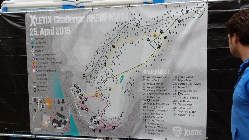 Streckenplan der XLETIX Challenge Rhein-Main 2015